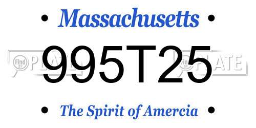 995T25 Massachusetts License Plate