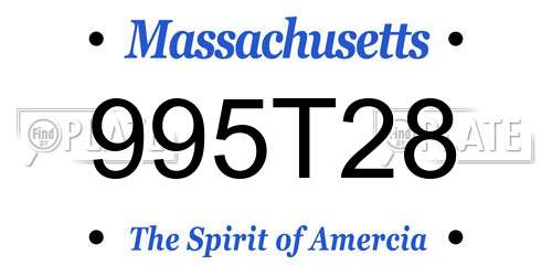 995T28 Massachusetts License Plate