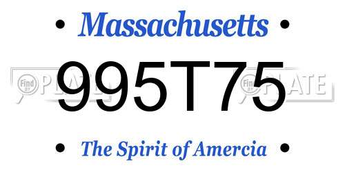 995T75 Massachusetts License Plate