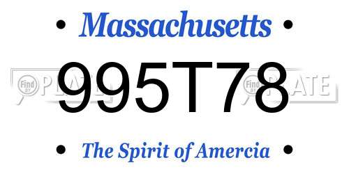 995T78 Massachusetts License Plate