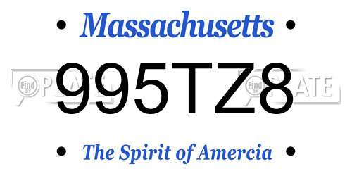 995TZ8 Massachusetts License Plate
