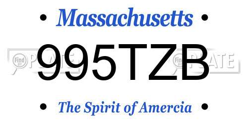 995TZB Massachusetts License Plate