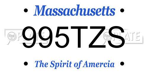 995TZS Massachusetts License Plate