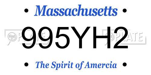 995YH2 Massachusetts License Plate