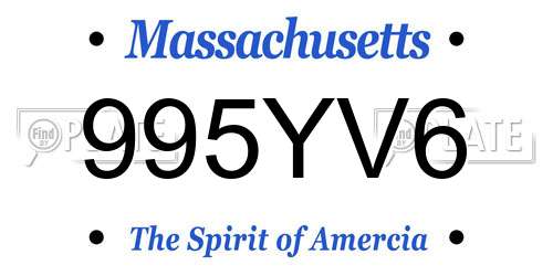 995YV6 Massachusetts License Plate