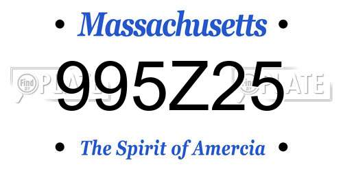 995Z25 Massachusetts License Plate