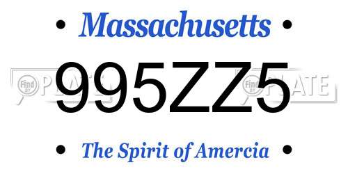 995ZZ5 Massachusetts License Plate