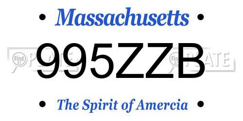 995ZZB Massachusetts License Plate