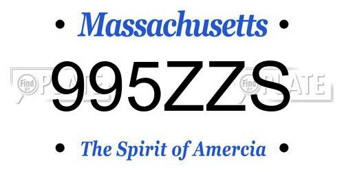 995ZZS Massachusetts License Plate