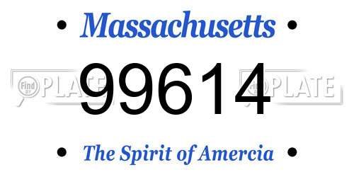 99614 Massachusetts License Plate