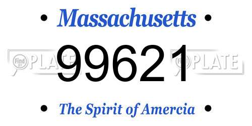 99621 Massachusetts License Plate