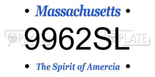 9962SL Massachusetts License Plate