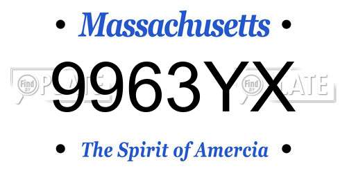 9963YX Massachusetts License Plate