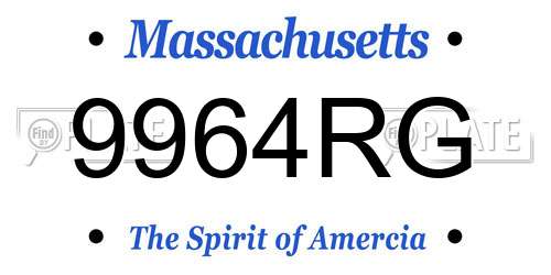 9964RG Massachusetts License Plate