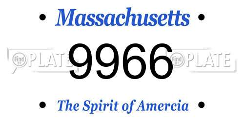 9966 Massachusetts License Plate