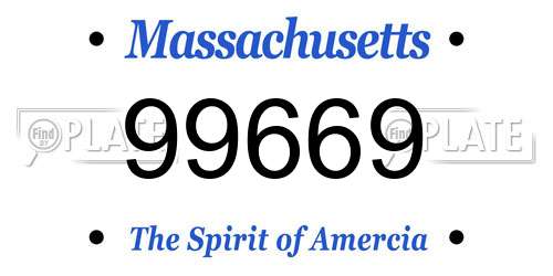 99669 Massachusetts License Plate