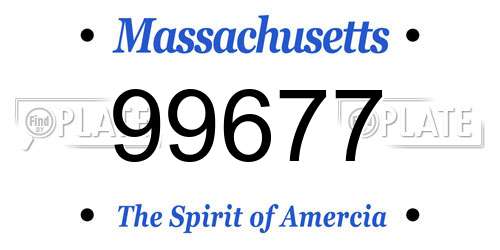 99677 Massachusetts License Plate