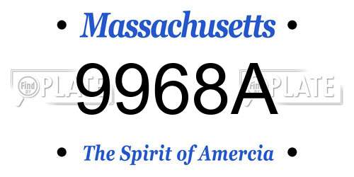 9968A Massachusetts License Plate