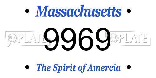 9969 Massachusetts License Plate