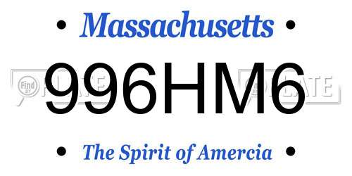 996HM6 Massachusetts License Plate