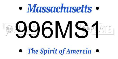 996MS1 Massachusetts License Plate