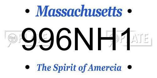 996NH1 Massachusetts License Plate