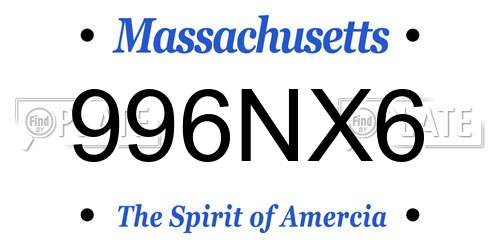 996NX6 Massachusetts License Plate