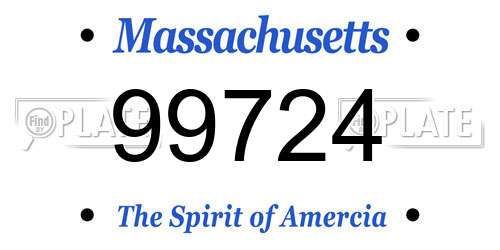 99724 Massachusetts License Plate