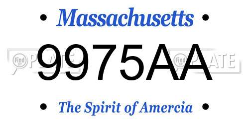 9975AA Massachusetts License Plate