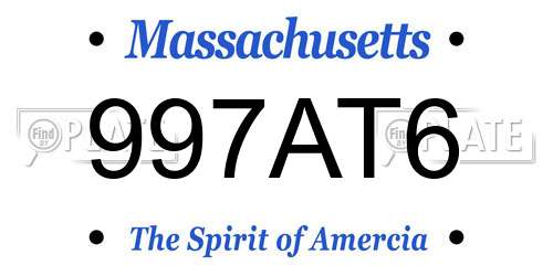 997AT6 Massachusetts License Plate