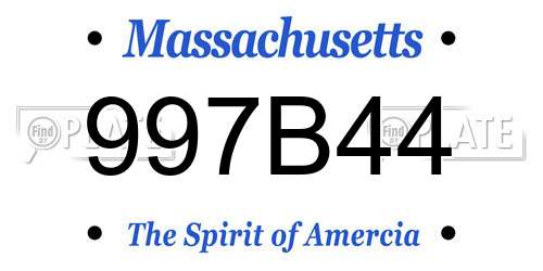 997B44 Massachusetts License Plate