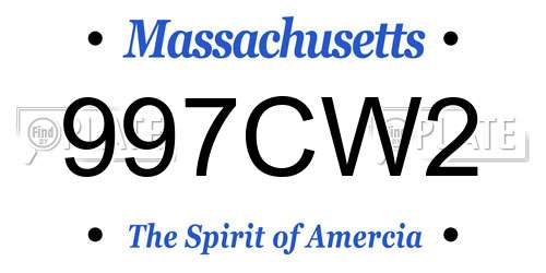 997CW2 Massachusetts License Plate