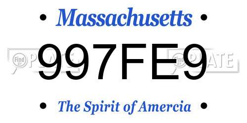 997FE9 Massachusetts License Plate