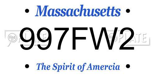 997FW2 Massachusetts License Plate