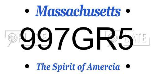 997GR5 Massachusetts License Plate