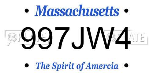 997JW4 Massachusetts License Plate
