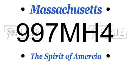 997MH4 Massachusetts License Plate