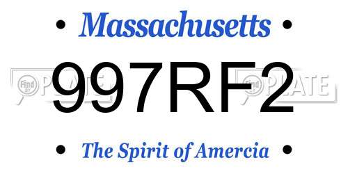 997RF2 Massachusetts License Plate