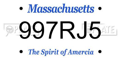 997RJ5 Massachusetts License Plate