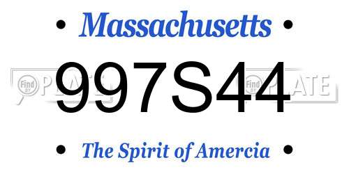 997S44 Massachusetts License Plate