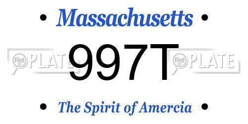 997T Massachusetts License Plate