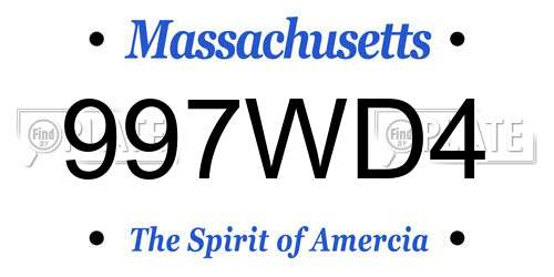 997WD4 Massachusetts License Plate