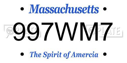 997WM7 Massachusetts License Plate