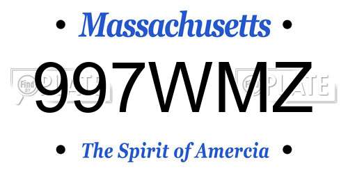 997WMZ Massachusetts License Plate