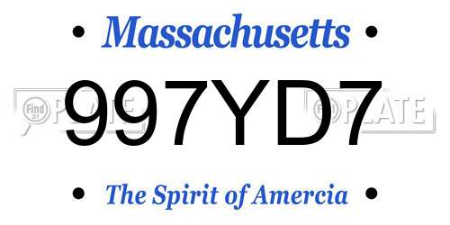 997YD7 Massachusetts License Plate