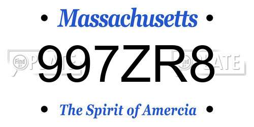 997ZR8 Massachusetts License Plate