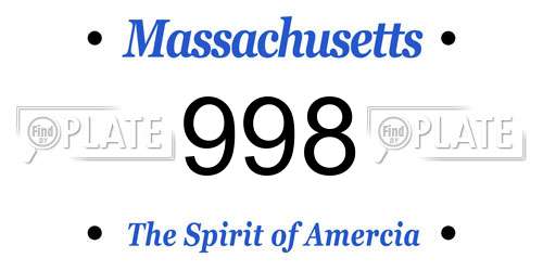 998 Massachusetts License Plate