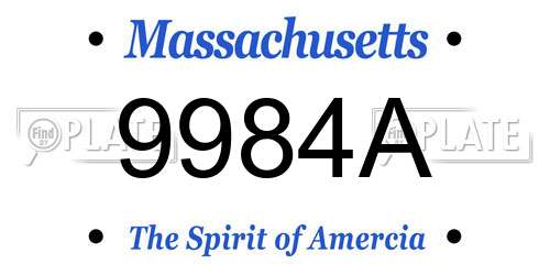 9984A Massachusetts License Plate