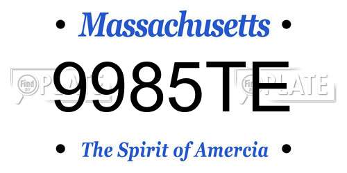 9985TE Massachusetts License Plate
