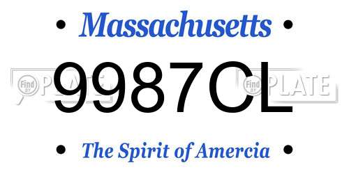 9987CL Massachusetts License Plate